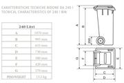 BIDONE PER LA RACCOLTA DIFFERENZIATA 240 LITRI COMPLETO MARRONE
